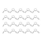 Fuel Line Hose Clips, 100pcs 4mm 304 Stainless Steel Tube Spring Clamps(Silver)