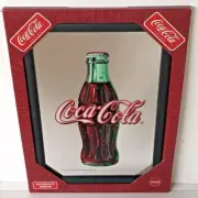 Coca Cola Mirror Black Frame Wall hanging Decorative soft drink Bottle Man Cave