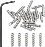 uxcell #6-32x5/8 Internal Hex Socket Set Grub Screws, 20 Pcs 304 Stainless Steel Cup Point Set Screw with Hex Key Wrench for Door Handles Bathroom Fixtures