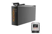 VoltX 12V 200Ah Slim Lithium Battery + 50A DC to DC LiFePO4 Battery Charger Bluetooth