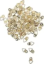 BESTonZON 100pcs Hooks for Hanging Picture Framing Supplies Picture Hanging d Rings Push Pins for Wall Hanging Decorative Hooks Triangular Hanging Frame D Ring Hangers Golden