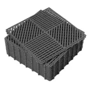 12Pcs PVC Interlocking Non-Slip Cushion Floor Tile Drain Mat 11.8" x 11.8" fo...