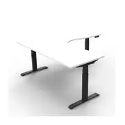 1500Mm Corner Workstation Natural White And Black