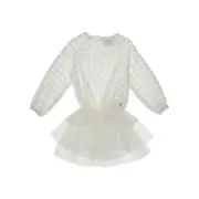 [DOUDOU] DOUDOU Embroidered cotton and tulle mini dress Kids 8Y 8Y White