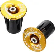 1 Pair Bicycle Handlebar Plug Bar End Plugs Bike Bar Ends Mountain Road Self Accessories Bar End for Mountain Bike Riser Bike Handlebar Plugs Grips Plugs Aluminum Alloy Golden