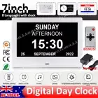7" LED Digital Day Clock Calendar Dementia Date Week Month Year Time Wall White