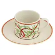 Pickard Ivory Winter Festival Teacup and Saucer set of 4