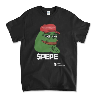 PEPE COIN Crypto Cryptocurrency Altcoin HODL Black T-Shirt UPC100