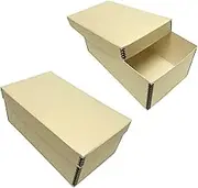 Lineco Photo Card Box, Museum-Quality Archival Storage, Acid-Free with Removable Lid, Bulk Storage for Negatives, Prints, Films, Photos, 4x6x12 Inches, Tan, 2 Pack