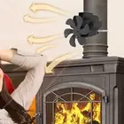 Flue Pipe Heat Powered Fireplace Fan 6 Blade Aluminum Working Temperature