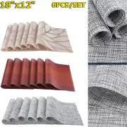 Set of 6 PVC Placemats Non-Slip Heat Insulation Dining Table Mats