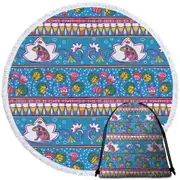 Frog King Round Beach Towel