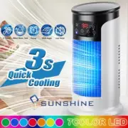 Air Cooler Fan LED Mini AC Air Conditioner Personal Cooling Humidifier 6 Speeds