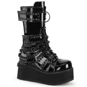 Pleaser Demonia 3" Pf Hook Loop Strap Mid Calf Boots Adult Unisex Trashville/138