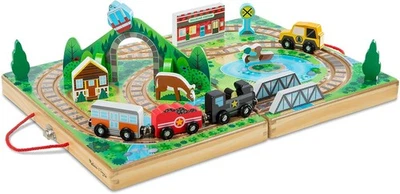 Melissa & Doug - Take-Along Railroad Toy Set for Ages 3-5, Portable Fun