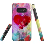 For Samsung Galaxy S10e Case Tough Protective Cover Heart Painting