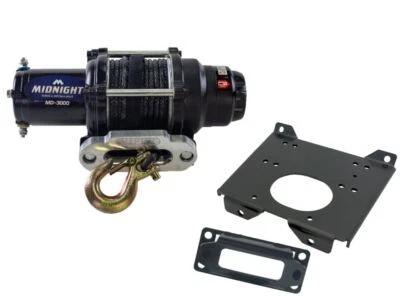 Viper 50 Ft Midnight Winch 3000 lb Black w/ Mount For Polaris RZR S 1000 2016-22