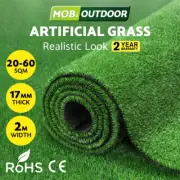 Mobi Artificial Grass Synthetic Fake Lawn 20~60SQM Turf Plant Plastic Olive 17mm