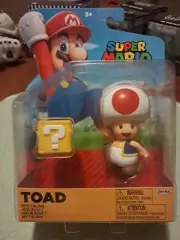 World of Nintendo Super Mario 4" Toad with Question ? Box Figure