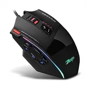 Zelotes C-13 Gaming Mouse Wired 10000DPI, RGB, with 13 Programming Buttons Adjustable, 128 KB Integrated Memory