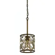 Mimosa 1 Light Aged Brass Cylinder Pendant Light