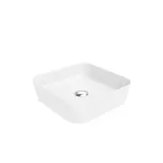 WS Bath Collections Lago 040 Lago 15-11/16" Square Ceramic Vessel - White