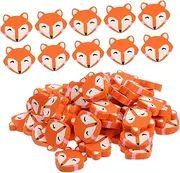 Gogogmee 50pcs Cute Fox Shaped Erasers for School Students TPR Material Multi Function Writing Accessories for Home Office and Parties Fun Present for Friends and Classmates