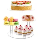 Cupcake Stand,4 Tier Acrylic Cake Stand, Round Cake and Cupcake Stand Combo5156