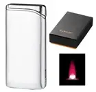 EUROJET JET FLAME LIGHTER ** NEW in BOX ** MATTE SILVER w. RED FLAME
