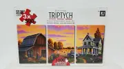 NEW Triptych Geno Peoples : Farm House Three Panel 1500 piece Puzzle 24" x 54"