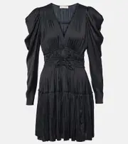 [Ulla Johnson] Ulla Johnson Lu draped satin minidress AU 10 black