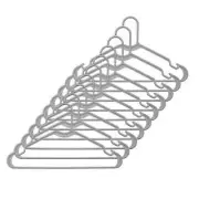 Whitmor Satin Gray Plastic Clothes Hangers - 10 Pack - MADE IN USA
