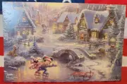 NEW Disney Thomas Kinkade Christmas Box 12 Cards & Env Mickey & Minnie Mouse