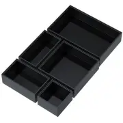 Bamboo Drawer Organizer Set, 5 PCS Multi-use Varied Sizes Junk Drawer Organiz...