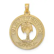 14k Yellow Gold CHARLESTON Palm Tree Charm
