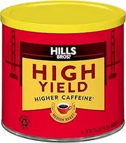 Hills Bros. High Yield Ground Coffee – Premium Arabica Coffee Beans – Medium Roast, Rich Flavor Cup After Cup – Recyclable Steel Can for Freshness – Certified Kosher – 23 OZ Can