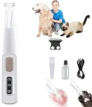 Saffory Dog Paw Trimmer, Electric Grooming Tool, Pet Micro Precision Trimmer, Rechargeable Low Noise With LED Light (1 Set)