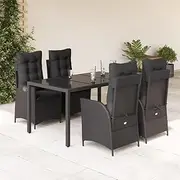 5 Piece Outdoor Furniture Set, Patio Bistro Table and Chairs, Poly Rattan Garden Set, Porch, Balcony Conversation Sets with Cushions