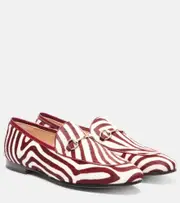 [Gucci] Gucci Jordaan Horsebit calf hair loafers AU 9 red