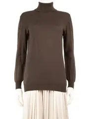 Brown Wool Turtleneck Jumper