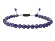 Amethyst Anklet (Without Knot) - 6mm Bead Anklet