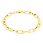10k Yellow Gold 5mm Paperclip Chain Rolo Elongated Link Cable Bracelet Womens 7"