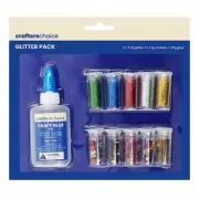NEW Crafter's Choice Mixed Glitter & Scatter Set With Glue By Spotlight