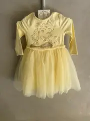 cotton on x disney belle beauty & the beast tutu dress sz 1-2 bnwt (k9)