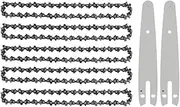 GZHZM 5 Pieces 6 Inch Mini Chainsaw Chain With 2 Pcs Replacement Saw Chain Bar For Cordless Electric Portable Mini Chainsaw Mini Saw