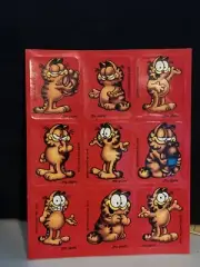 Vtg 80’s Gibson Smell-o-rific Scratch & Sniff GARFIELD Sticker Sheet - Chocolate