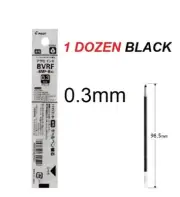 Pilot Multi Pen REFILL (BVRF-8MF) Micro Fine Tip 0.3mm - 1 DOZEN BLACK