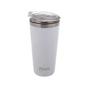 Oasis Double Wall Insulated Travel Mug with Lid 480ml White