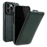 For iPhone 13 Pro Max Phone Shell Litchi Texture Genuine Cow Leather+PC Vertical Flip Case