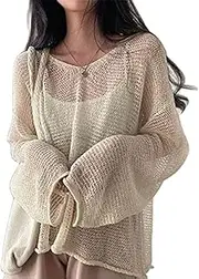 [Sumleno] 2024 Fairycore Cottagecore Clothing Fairy Grunge Aesthetic Crochet Top for Women Knitted Hollow Out Sweater Pullover